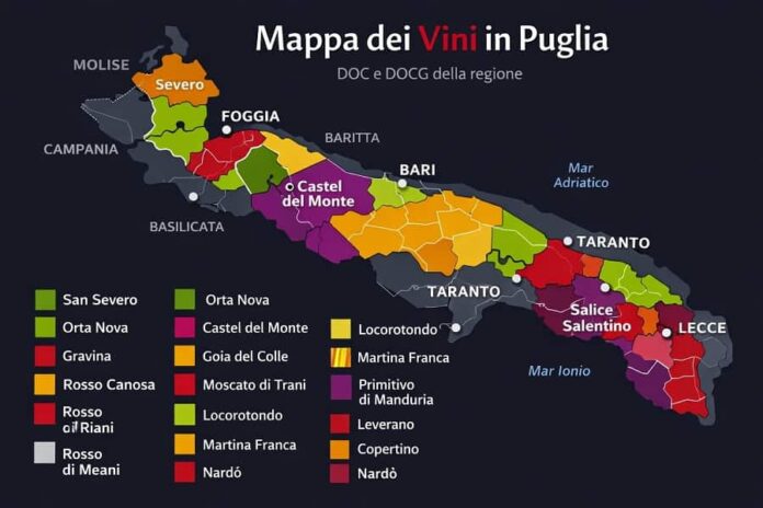 Mappa dei vini pugliesi Mappa dei vini pugliesi