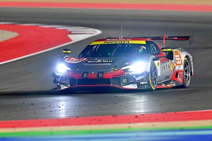 Rovera night Ferrari 296 Qatar FiaWec 2024 Rovera night Ferrari 296 Qatar FiaWec 2024