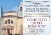 Concerto DIXIT DOMINUS Festival Belcanto Italiano Milano, Chiesa di San Silvestro 27 aprile 2024