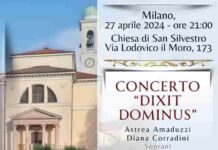 Concerto DIXIT DOMINUS Festival Belcanto Italiano Milano, Chiesa di San Silvestro 27 aprile 2024