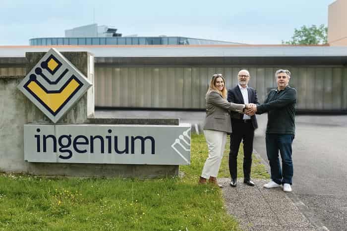 Ana Perez Otero, Fondatore e Vertice di Ingenium Sa, Edoardo Barzasi, CEO Comelit e Pedro Coto Pazos Fondatore e Vertice di Ingenium Sa