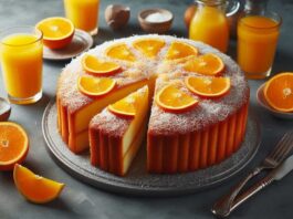 Torta al succo d'arancia con cocco grattugiato