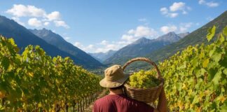 Les vendanges en Vallée d’Aoste Vendemmia vini italiani in Valle d'Aosta