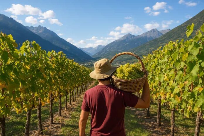 Vendemmia vini italiani Les vendanges en Vallée d’Aoste Vendemmia vini italiani in Valle d'Aosta