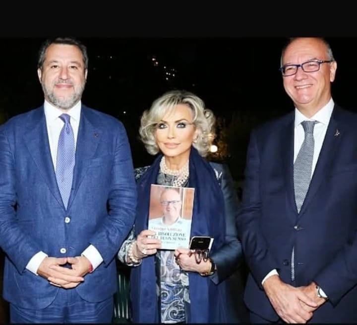 Daniela Javarone con i Ministri Valditara e Salvini