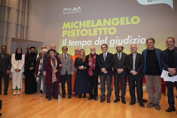 inaugurazione opera di Michelangelo Pistoletto in Regione Lombardia