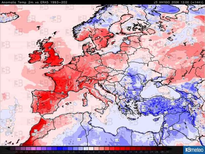 Ondata di caldo in Europa - anomale temperature a 1500 m